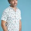 Weird Fish White Oceanside Organic Cotton Printed Short Sleeve Shirt
