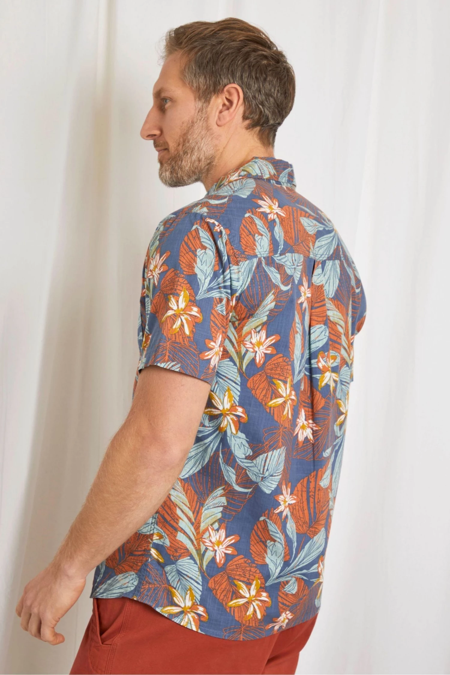 Weird Fish Blue Rainas Organic Cotton Short Sleeve Resort Shirt 2 Weird Fish Blue Rainas Organic Cotton Short Sleeve Resort Shirt - Image 2