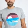 Weird Fish Grey Sunrise Recycled Organic Graphic T-Shirt