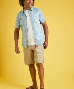 Weird Fish Blue Oceanside Organic Cotton Printed Short Sleeve Shirt -Weird Fish Sales unnamed file 389 scaled