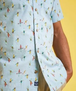 Weird Fish Blue Oceanside Organic Cotton Printed Short Sleeve Shirt -Weird Fish Sales unnamed file 390 scaled