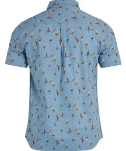 Weird Fish Blue Oceanside Organic Cotton Printed Short Sleeve Shirt -Weird Fish Sales unnamed file 391 scaled