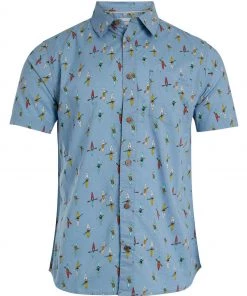 Weird Fish Blue Oceanside Organic Cotton Printed Short Sleeve Shirt -Weird Fish Sales unnamed file 392 scaled