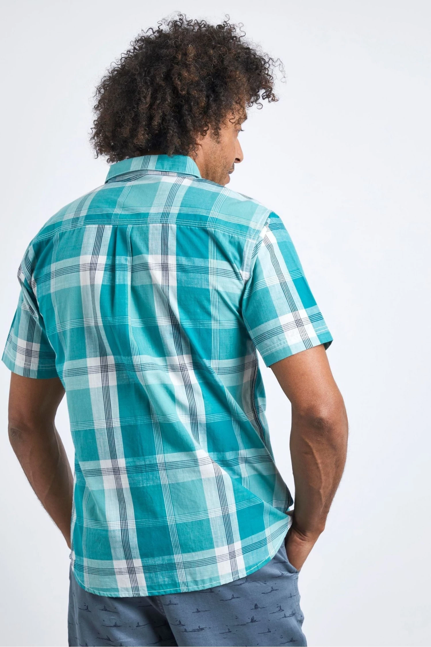 Weird Fish Green Organic Cotton Sleeve Check Shirt 2 Weird Fish Green Organic Cotton Sleeve Check Shirt - Image 2