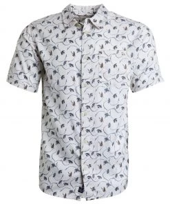 Weird Fish White Benito Tencel™ Short Sleeve Printed Shirt