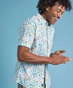Weird Fish Cream Organic Short Sleeve Printed Shirt