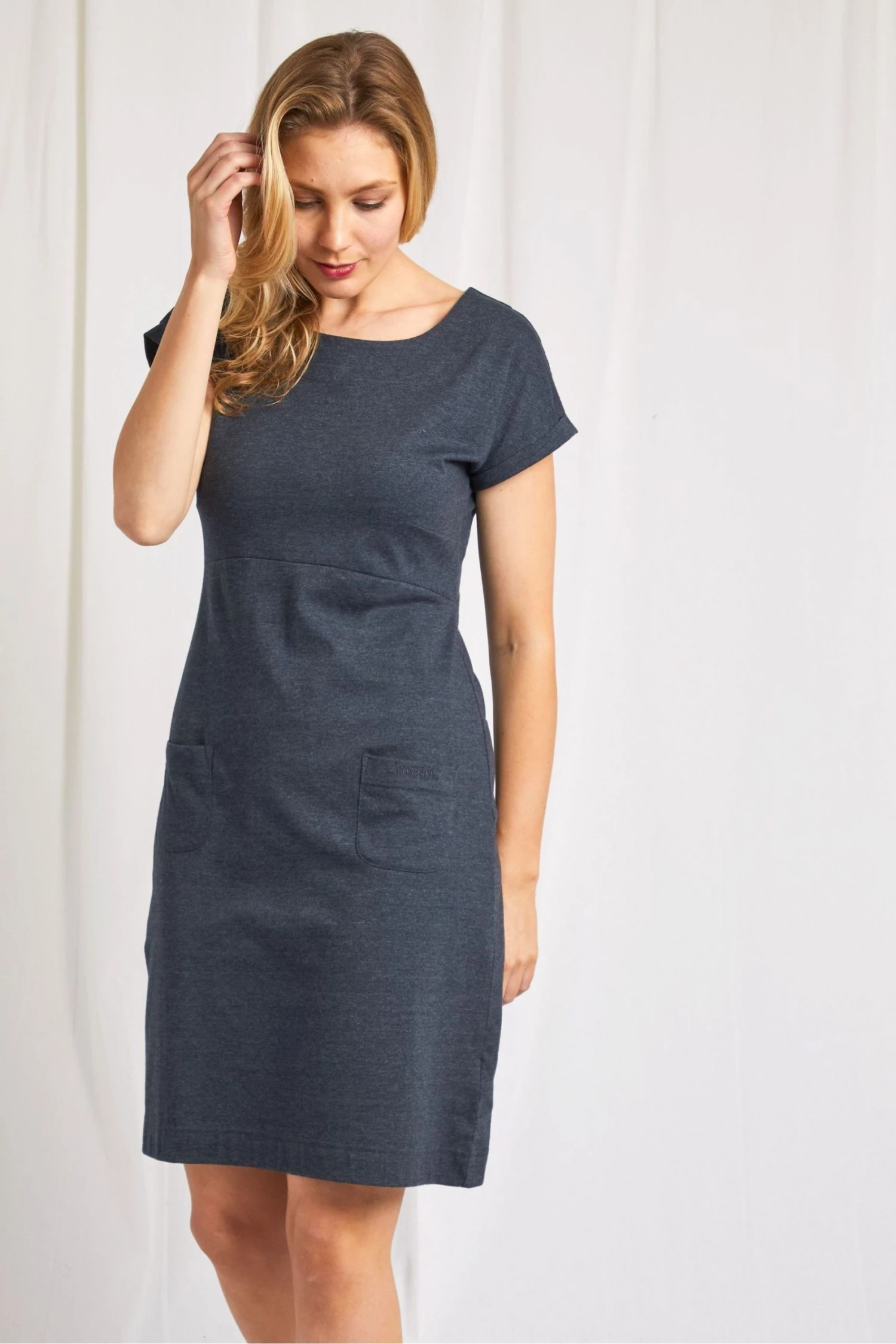 Weird Fish Blue Viola Recycled Organic Jersey Dress 1 Weird Fish Blue Viola Recycled Organic Jersey Dress