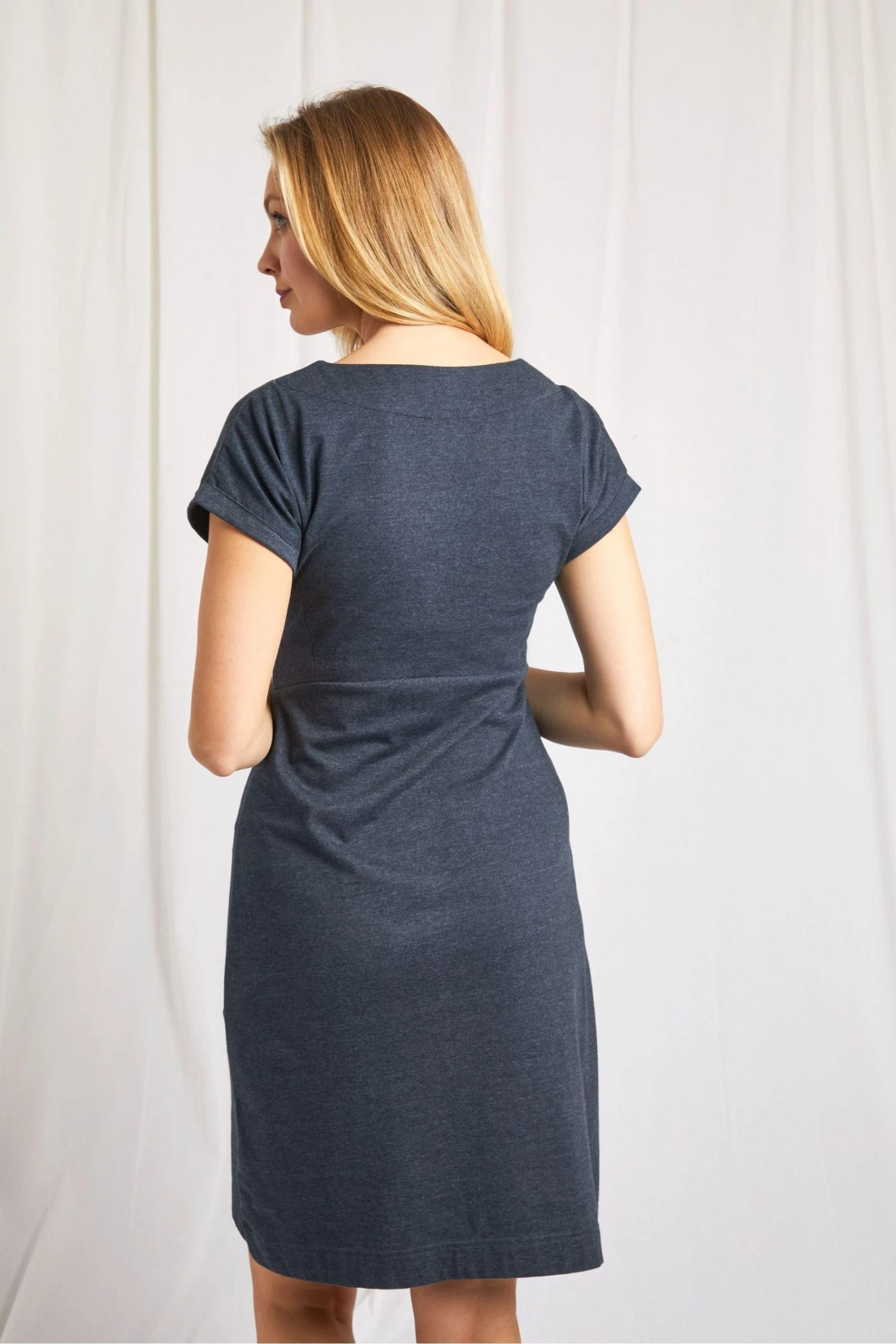 Weird Fish Blue Viola Recycled Organic Jersey Dress 2 Weird Fish Blue Viola Recycled Organic Jersey Dress - Image 2