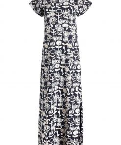 Weird Fish Blue Mirren Organic Cotton Printed Maxi Dress -Weird Fish Sales unnamed file 446 scaled