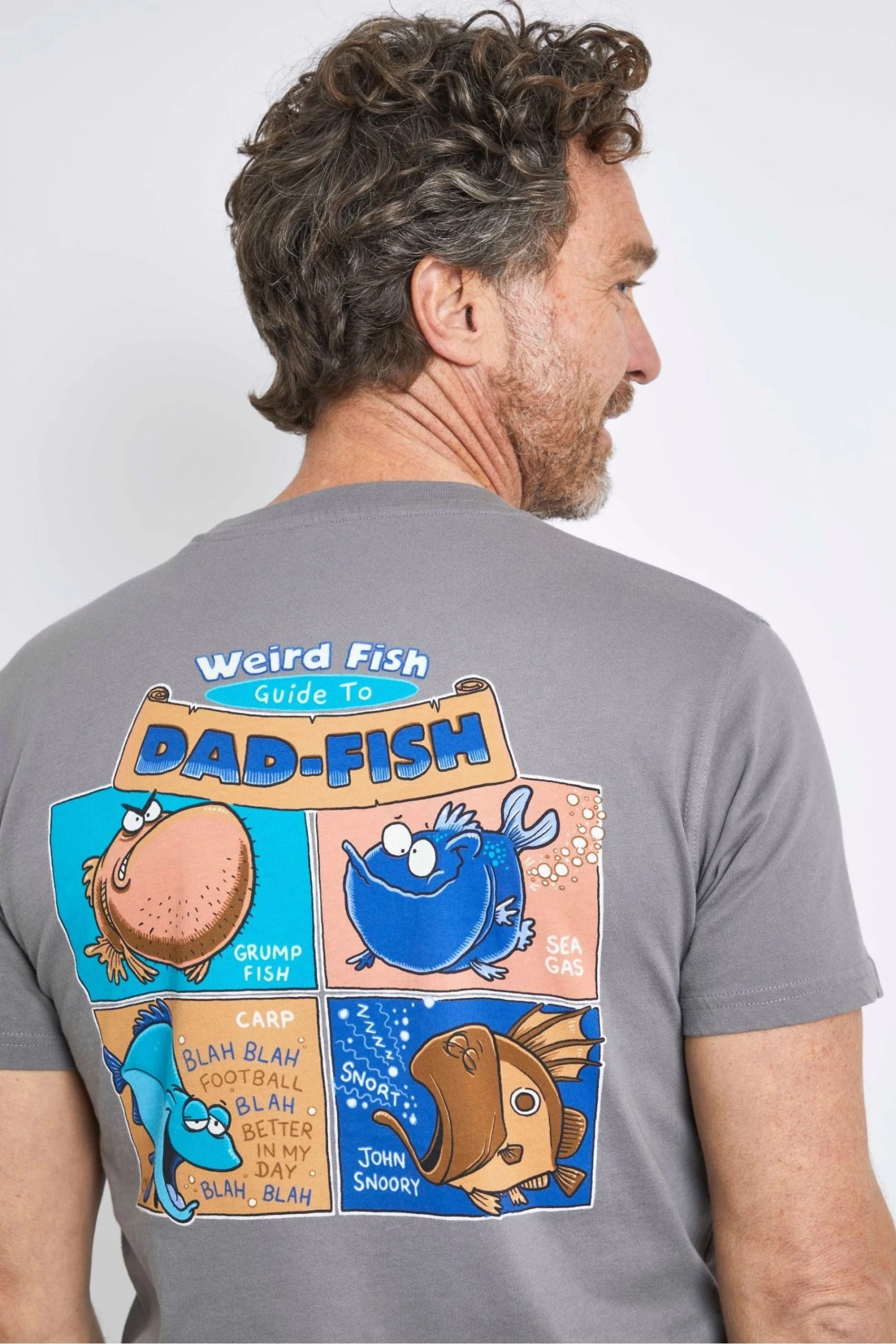 Weird Fish Grey Dad Fish Organic Cotton Artist T-Shirt 3 Weird Fish Grey Dad Fish Organic Cotton Artist T-Shirt - Image 3