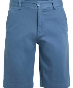 Weird Fish Blue Rayburn Organic Cotton Flat Front Shorts