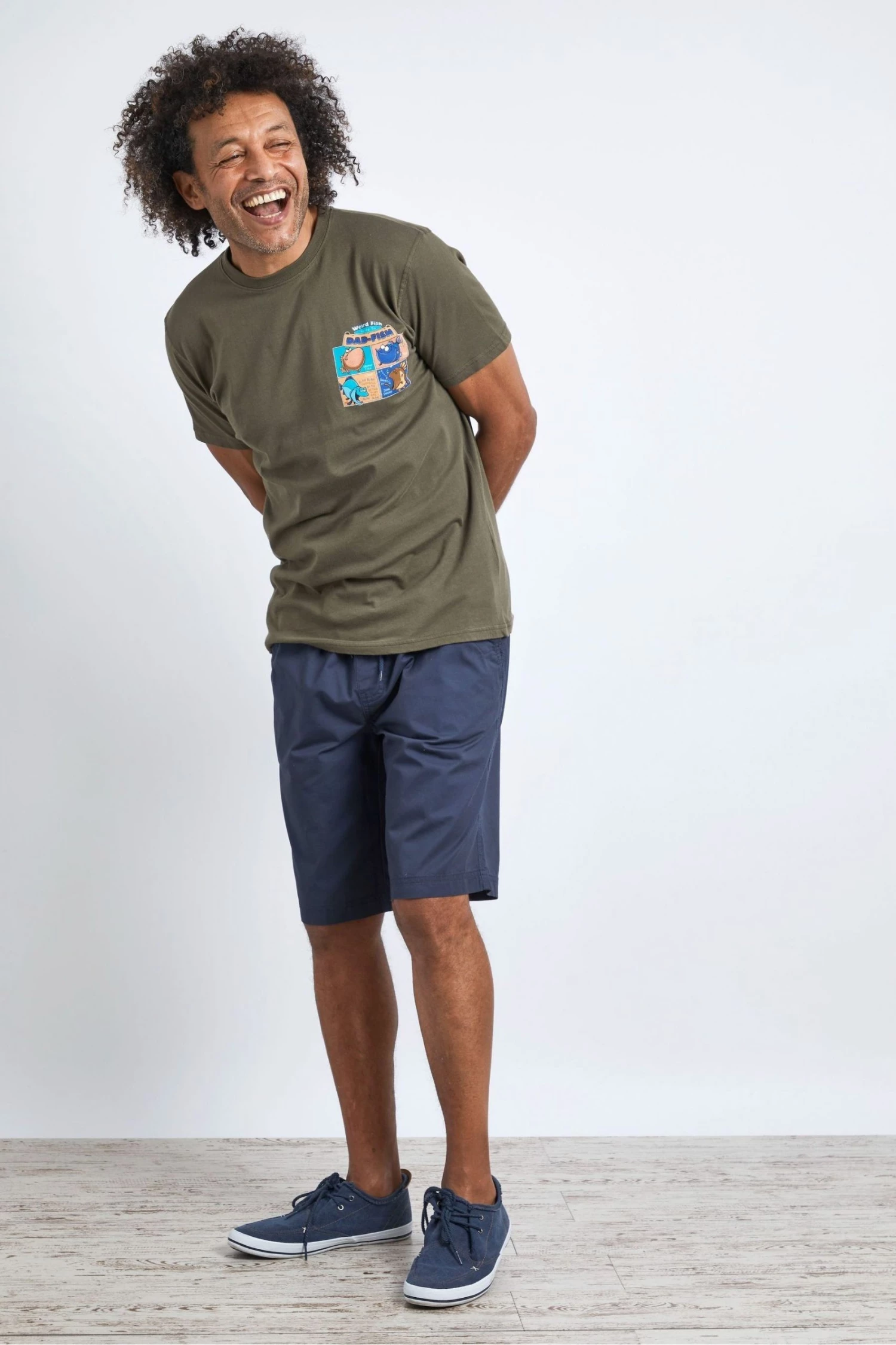 Weird Fish Green Dad Fish Organic Cotton Artist T-Shirt 1 Weird Fish Green Dad Fish Organic Cotton Artist T-Shirt