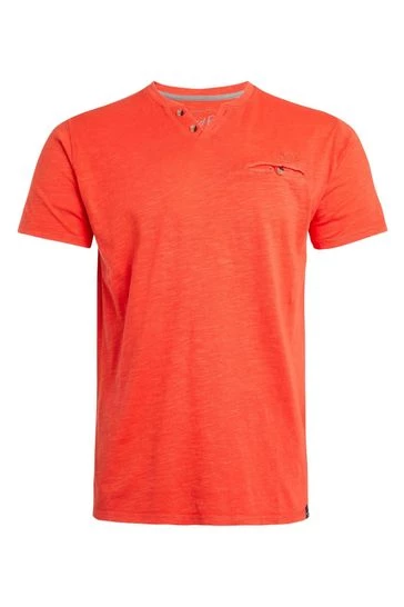 Weird Fish Orange Organic Cotton Short Sleeve Henley Top 6 Weird Fish Orange Organic Cotton Short Sleeve Henley Top - Image 6