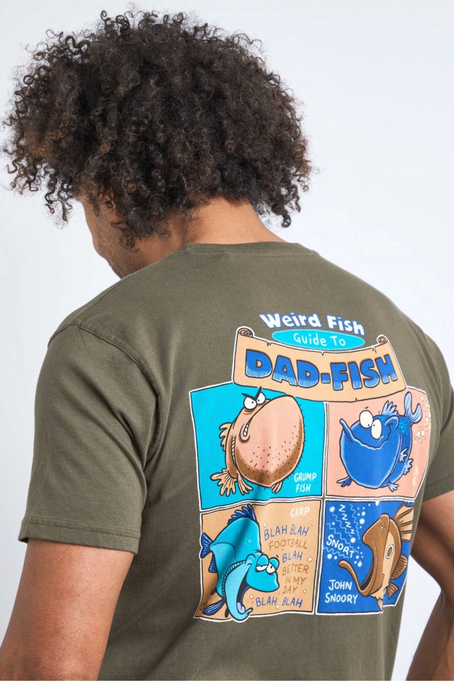 Weird Fish Green Dad Fish Organic Cotton Artist T-Shirt 2 Weird Fish Green Dad Fish Organic Cotton Artist T-Shirt - Image 2