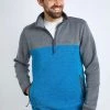 Weird Fish Blue Zip Colourblock Jumper
