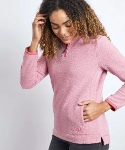 Weird Fish Georgina Pink Recycled 1/4 Zip Fleece