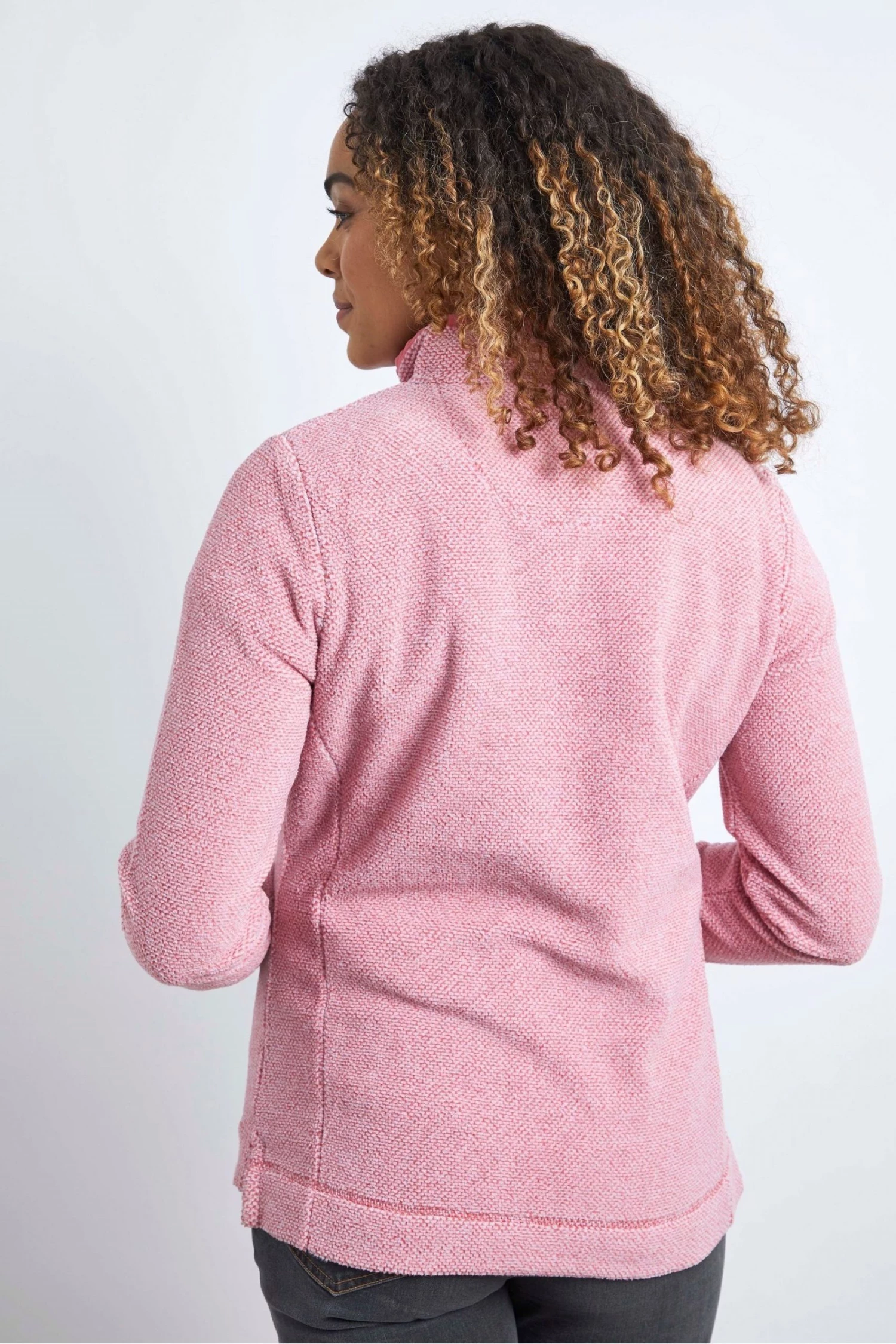 Weird Fish Georgina Pink Recycled 1/4 Zip Fleece 2 Weird Fish Georgina Pink Recycled 1/4 Zip Fleece - Image 2