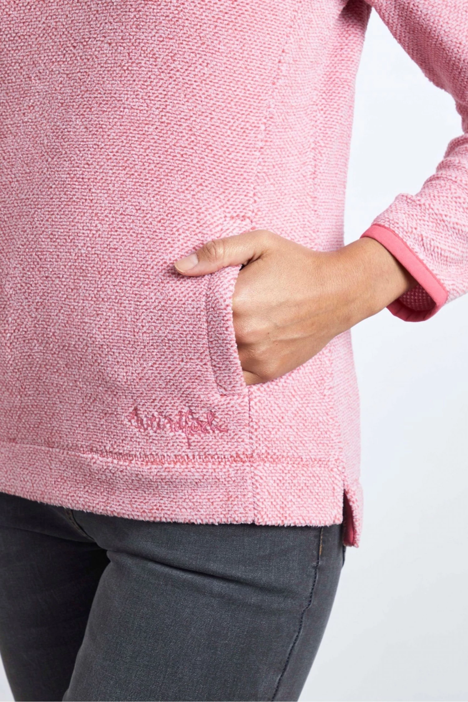 Weird Fish Georgina Pink Recycled 1/4 Zip Fleece 3 Weird Fish Georgina Pink Recycled 1/4 Zip Fleece - Image 3