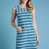 Weird Fish Risso Blue Organic Cotton Striped Dress