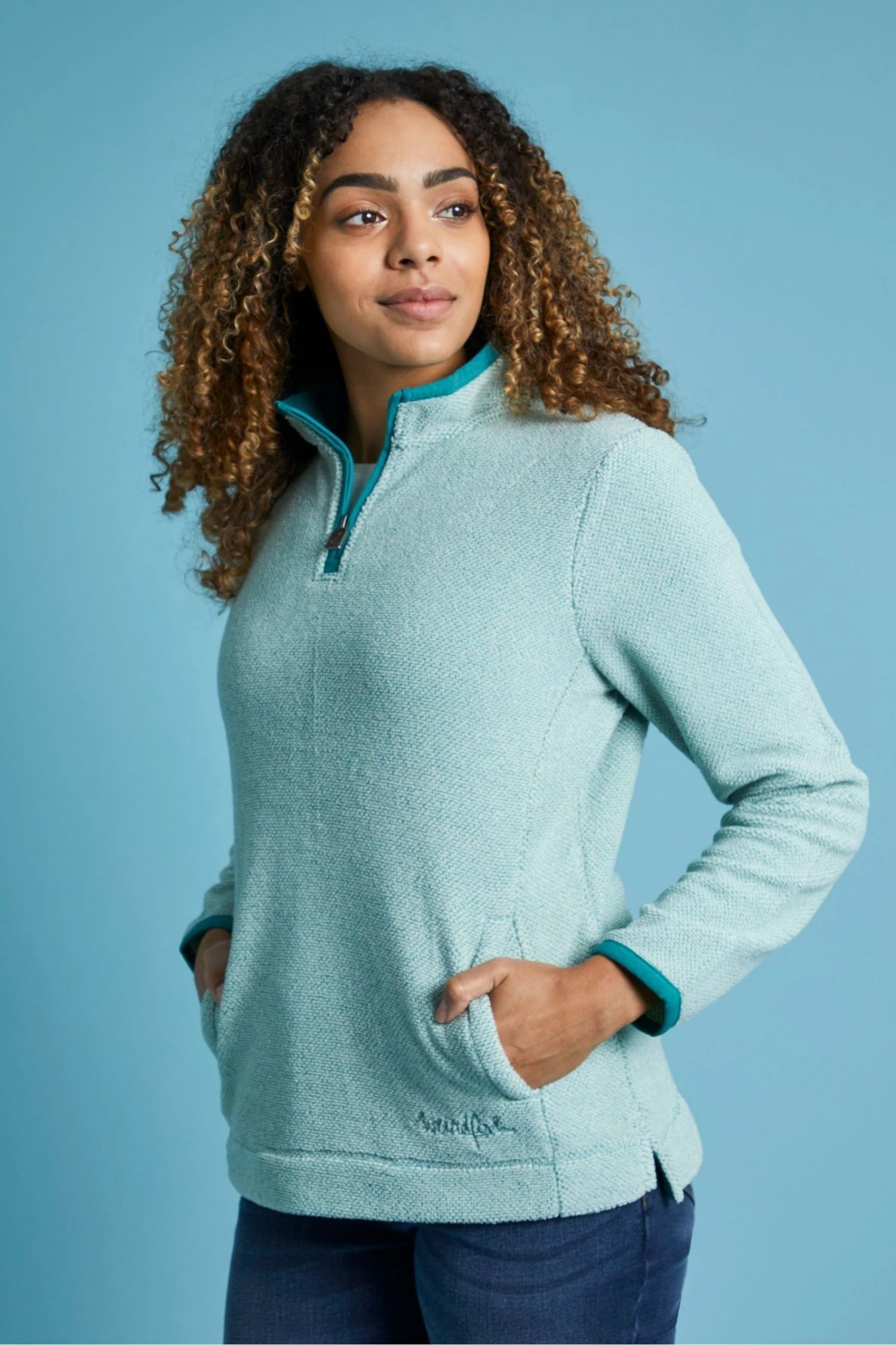 Weird Fish Green Georgina Recycled 1/4 Zip Fleece 1 Weird Fish Green Georgina Recycled 1/4 Zip Fleece