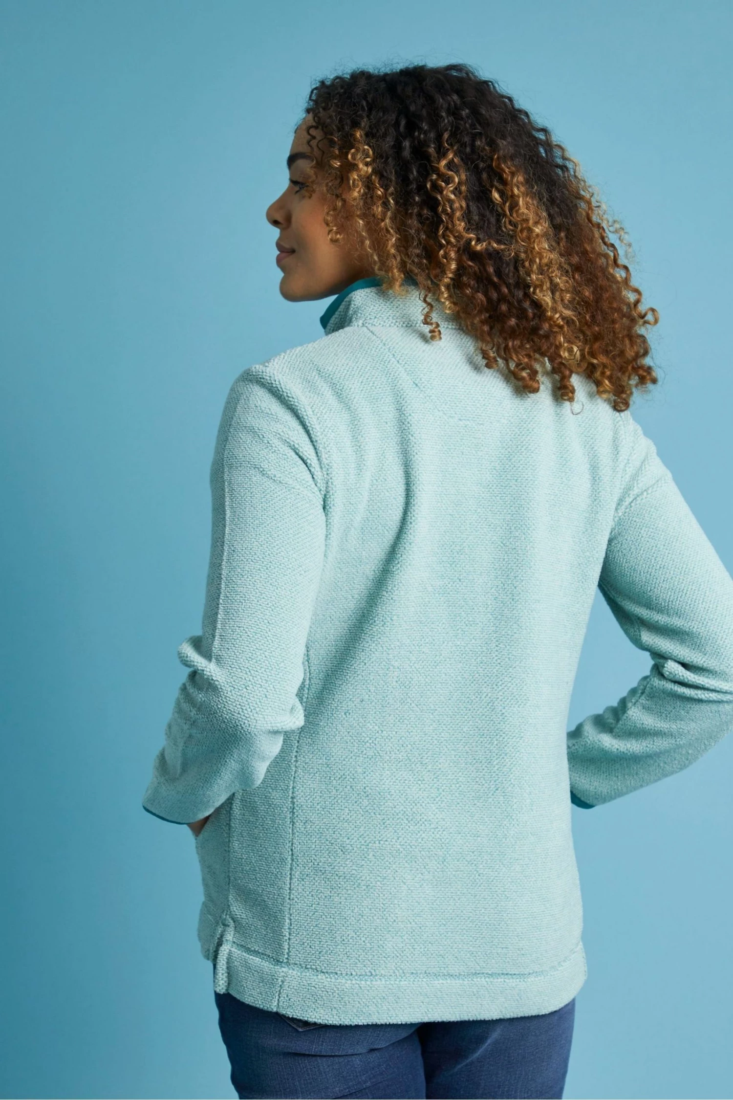 Weird Fish Green Georgina Recycled 1/4 Zip Fleece 2 Weird Fish Green Georgina Recycled 1/4 Zip Fleece - Image 2