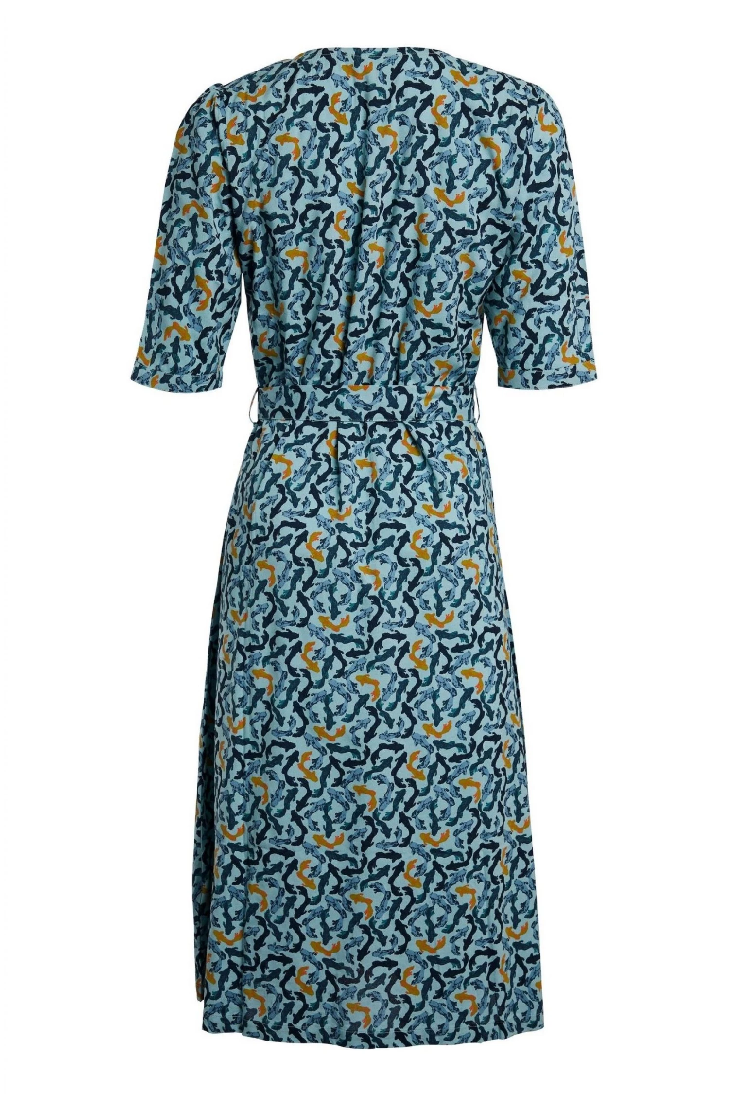 Weird Fish Green Milli EcoVero™ Printed Midi Dress 4 Weird Fish Green Milli EcoVero™ Printed Midi Dress - Image 4