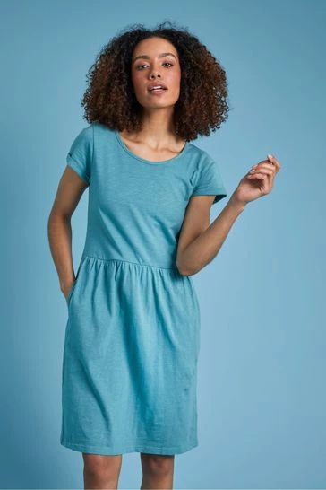 Weird Fish Green Kalee Organic Cotton Plain Dress 5 Weird Fish Green Kalee Organic Cotton Plain Dress - Image 5