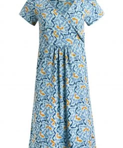 Weird Fish Green Simmee Organic Cotton Printed Wrap Dress -Weird Fish Sales unnamed file 599 scaled