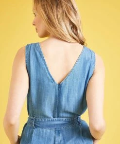 Weird Fish Blue Danya Tencel™ Sleeveless Jumpsuit -Weird Fish Sales unnamed file 626 scaled