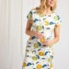 Weird Fish Tallahassee White Organic Cotton Printed Day Dress