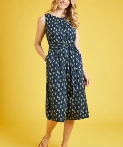 Weird Fish Blue Nalani EcoVero™ Printed Jumpsuit