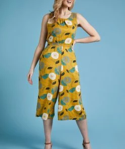 Weird Fish Yellow Nalani EcoVero™ Printed Jumpsuit