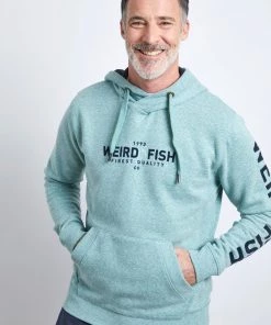 Weird Fish Green Recycled Organic Snow Marl Hoodie
