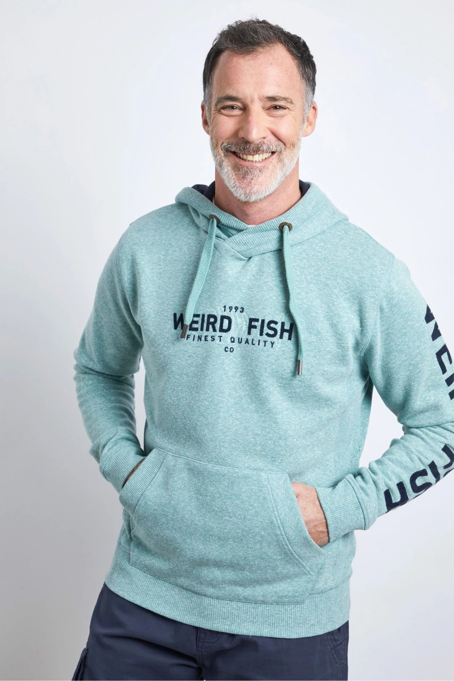 Weird Fish Green Recycled Organic Snow Marl Hoodie 1 Weird Fish Green Recycled Organic Snow Marl Hoodie