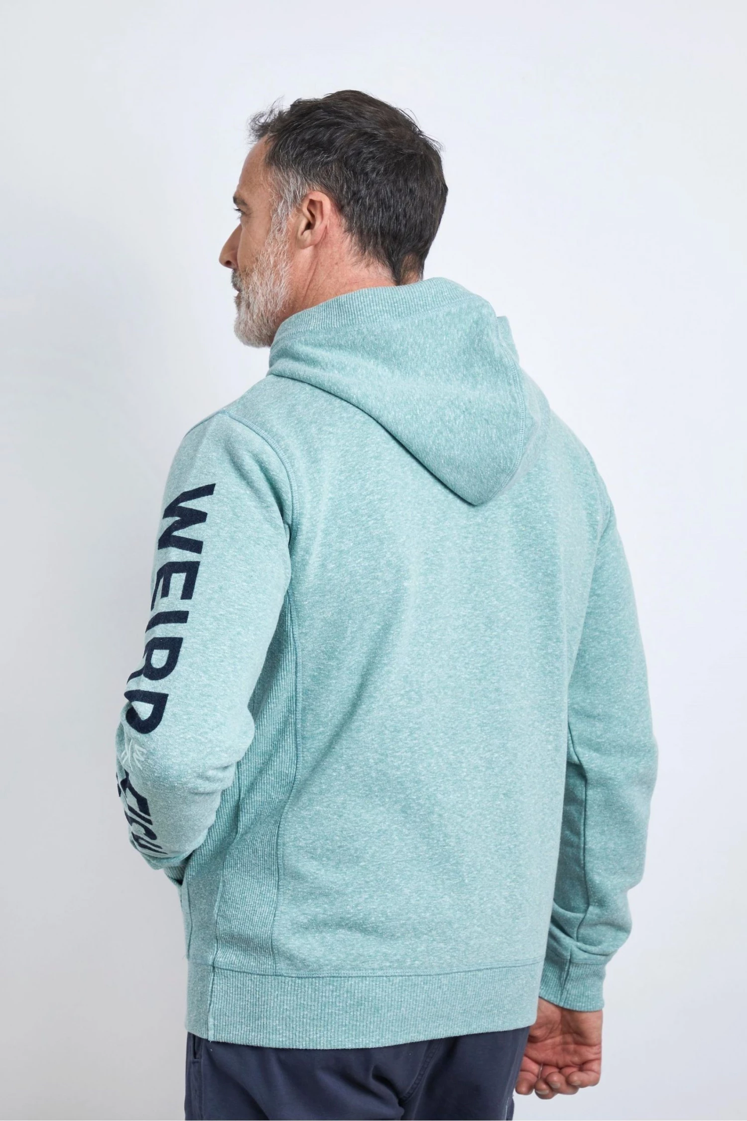 Weird Fish Green Recycled Organic Snow Marl Hoodie 2 Weird Fish Green Recycled Organic Snow Marl Hoodie - Image 2