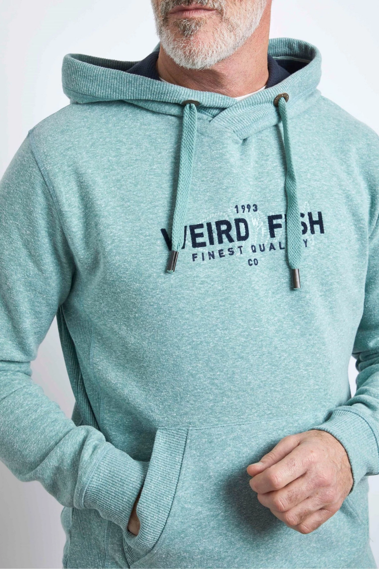 Weird Fish Green Recycled Organic Snow Marl Hoodie 3 Weird Fish Green Recycled Organic Snow Marl Hoodie - Image 3