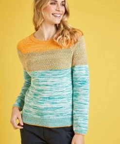 Weird Fish Green Silves Organic Cotton Fine Knit Jumper