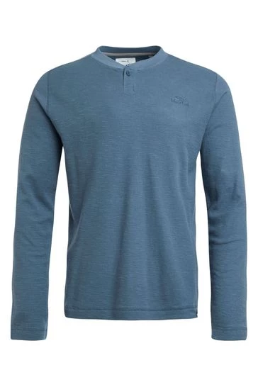Weird Fish Blue Palmer Organic Cotton Henley Long Sleeve Top 6 Weird Fish Blue Palmer Organic Cotton Henley Long Sleeve Top - Image 6