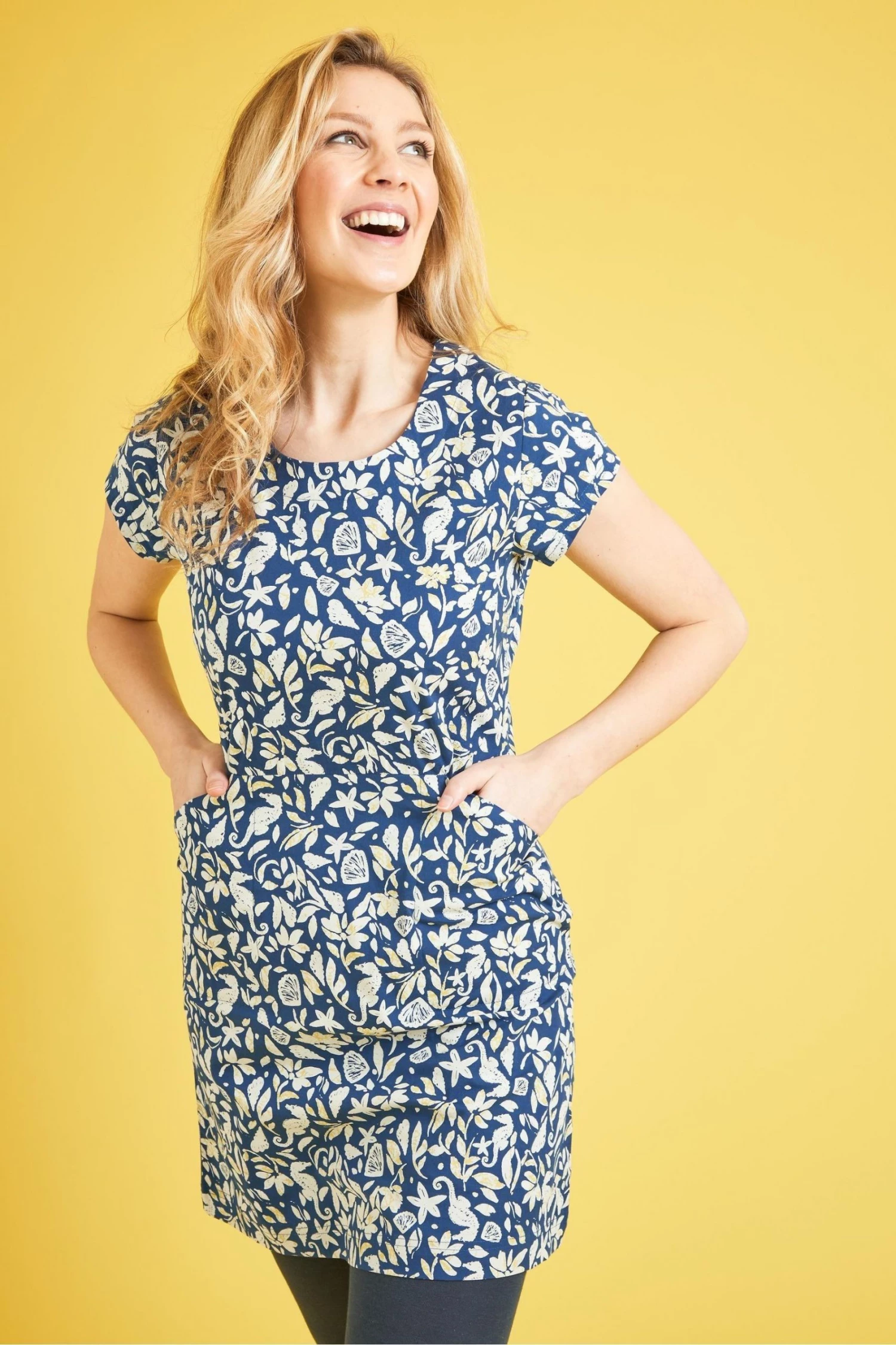 Weird Fish Blue Monsanta Organic Cotton Tunic 1 Weird Fish Blue Monsanta Organic Cotton Tunic