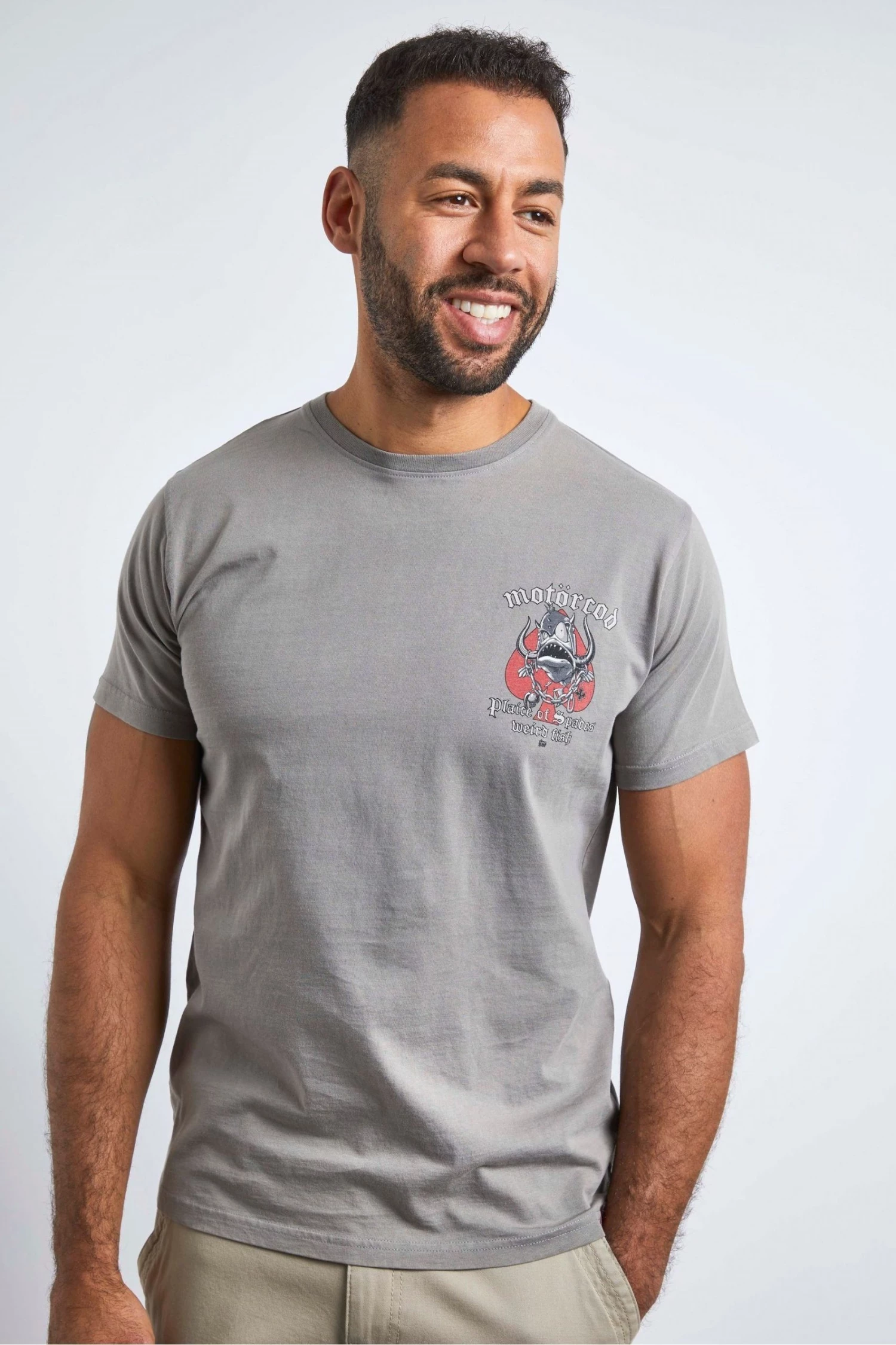 Weird Fish Grey Motorcod Organic Cotton Heritage Artist T-Shirt 1 Weird Fish Grey Motorcod Organic Cotton Heritage Artist T-Shirt