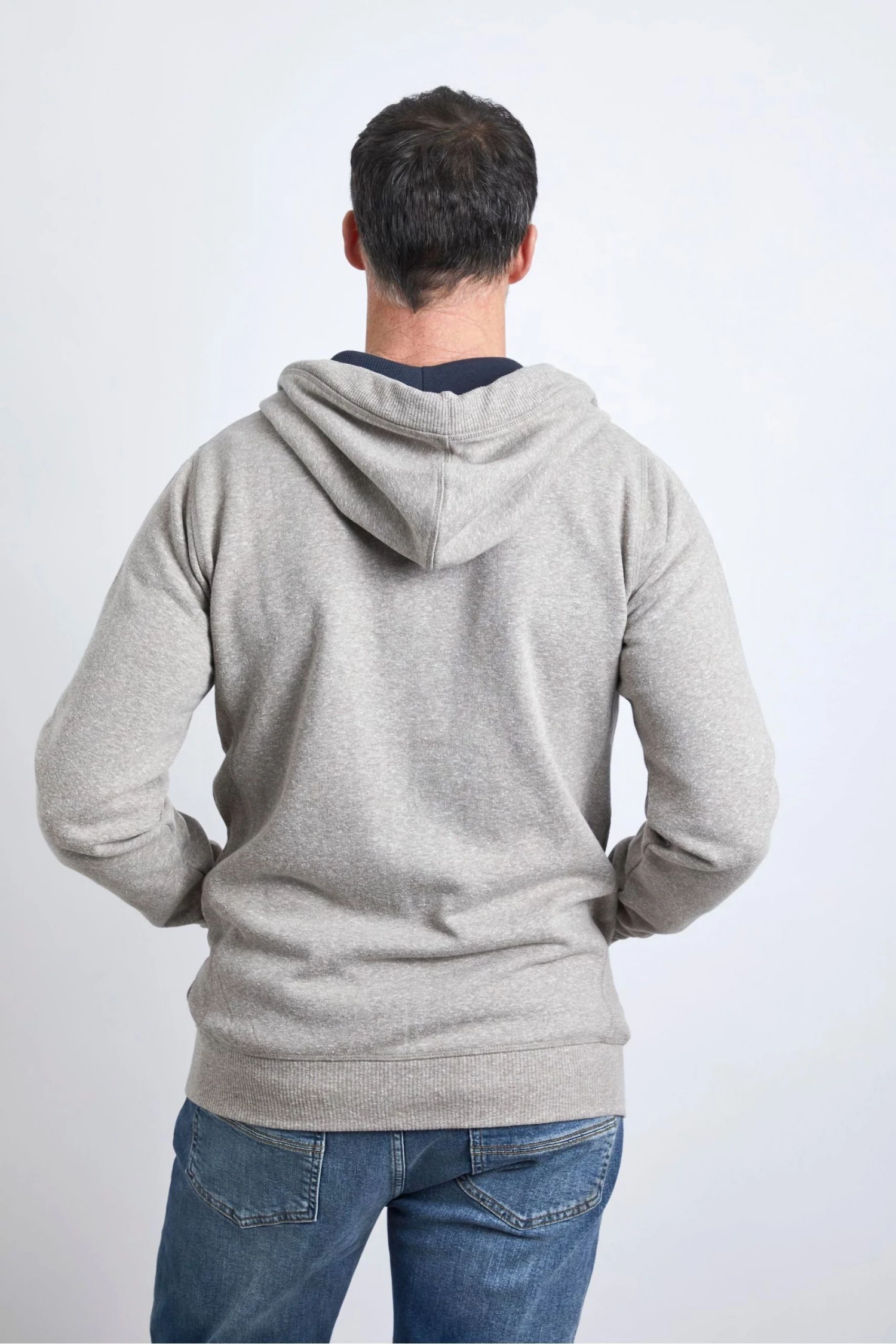 Weird Fish Grey Organic Snow Marl Full Zip Hoodie 2 Weird Fish Grey Organic Snow Marl Full Zip Hoodie - Image 2