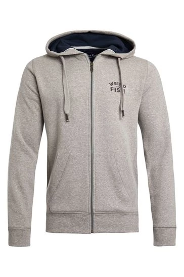 Weird Fish Grey Organic Snow Marl Full Zip Hoodie 5 Weird Fish Grey Organic Snow Marl Full Zip Hoodie - Image 5