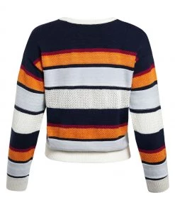 Weird Fish Cream Rococo Organic Cotton Striped Pointelle Jumper -Weird Fish Sales unnamed file 715 scaled