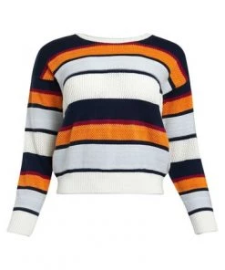 Weird Fish Cream Rococo Organic Cotton Striped Pointelle Jumper -Weird Fish Sales unnamed file 716