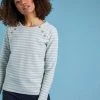 Weird Fish Green Cotton Striped Crew Neck Sweatshirt