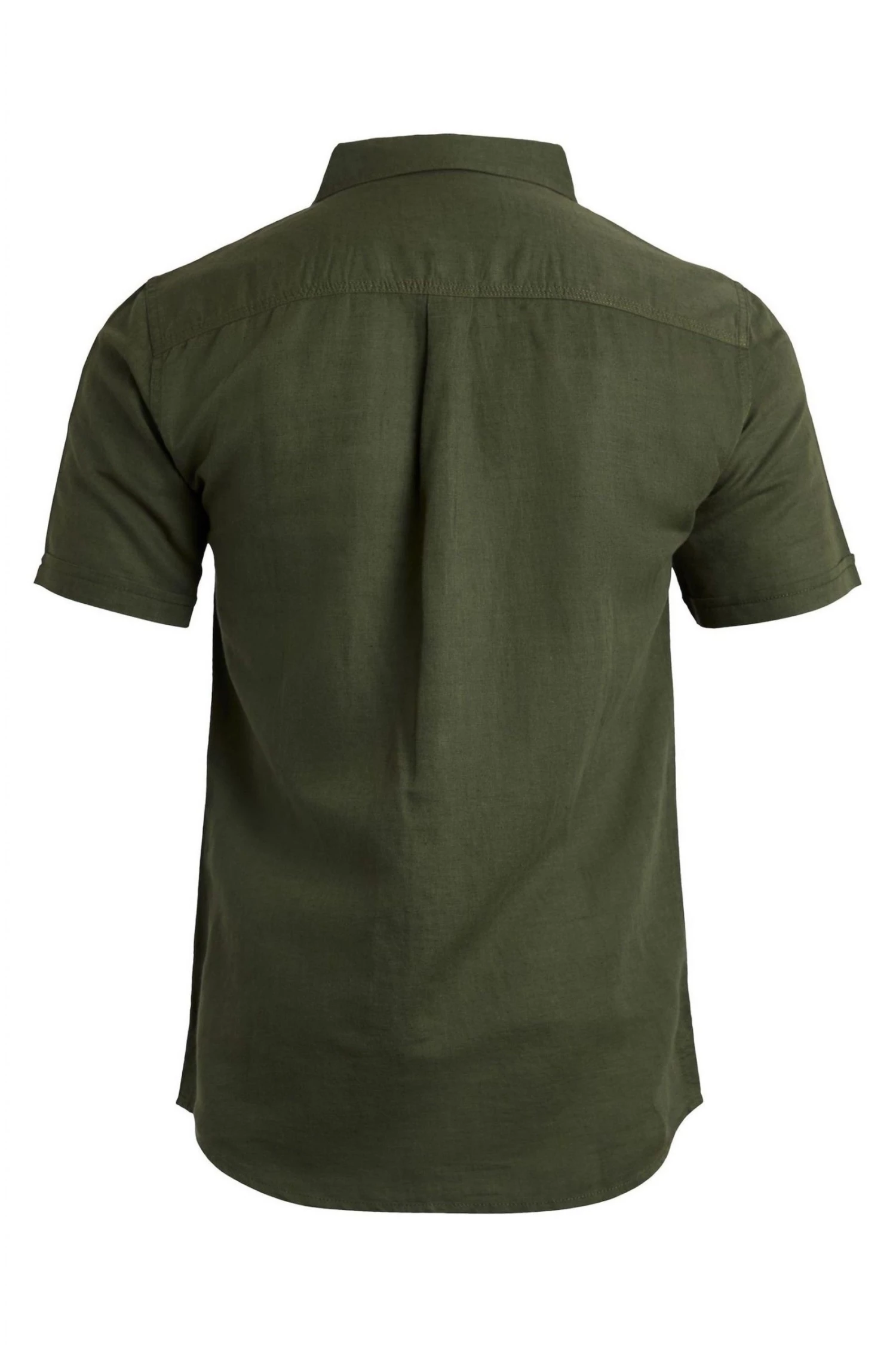 Weird Fish Green Westray Short Sleeve Linen Rich Faded Shirt 2 Weird Fish Green Westray Short Sleeve Linen Rich Faded Shirt - Image 2