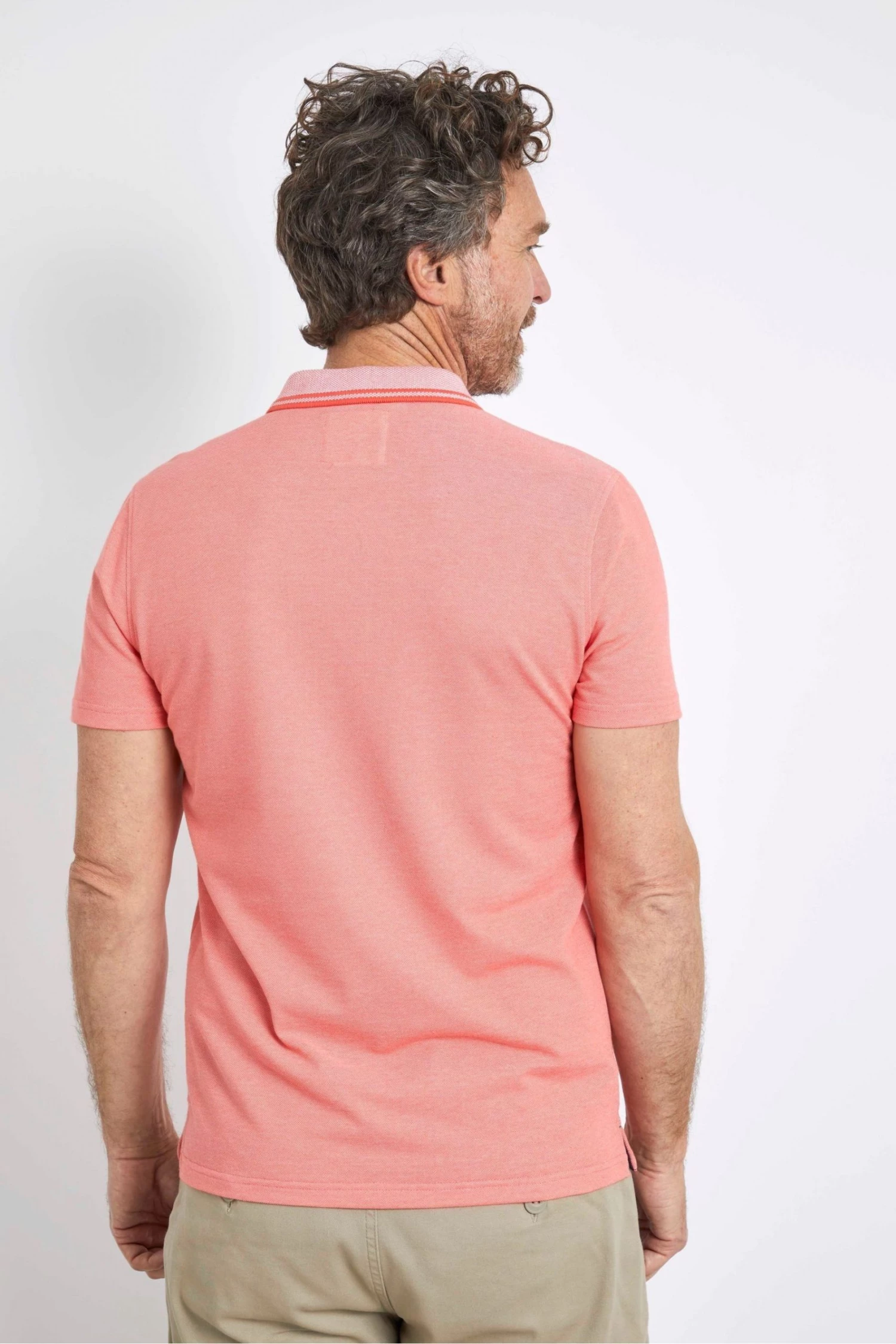 Weird Fish Orange Harlow Recycled Organic Pique Polo Shirt 2 Weird Fish Orange Harlow Recycled Organic Pique Polo Shirt - Image 2