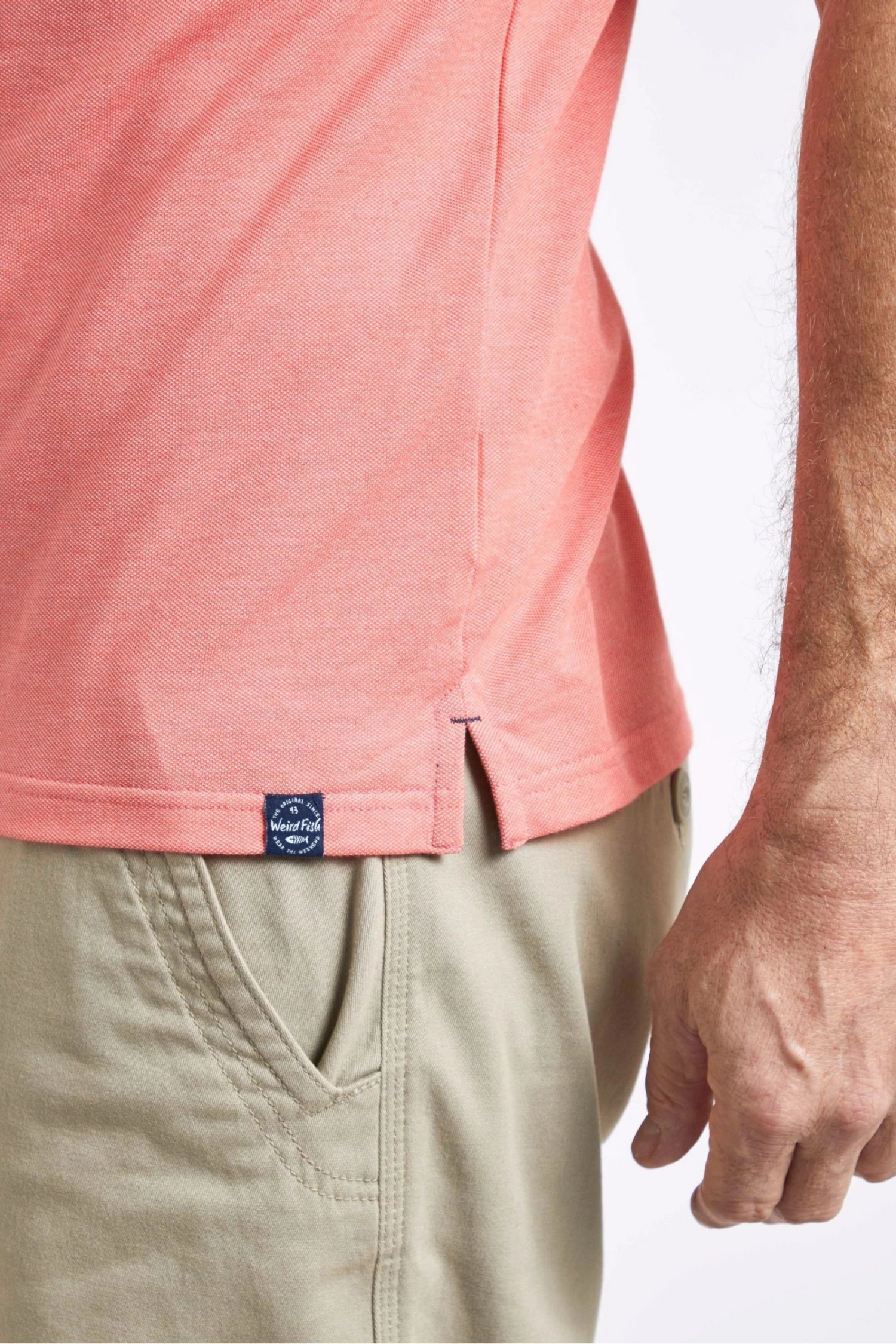 Weird Fish Orange Harlow Recycled Organic Pique Polo Shirt 3 Weird Fish Orange Harlow Recycled Organic Pique Polo Shirt - Image 3