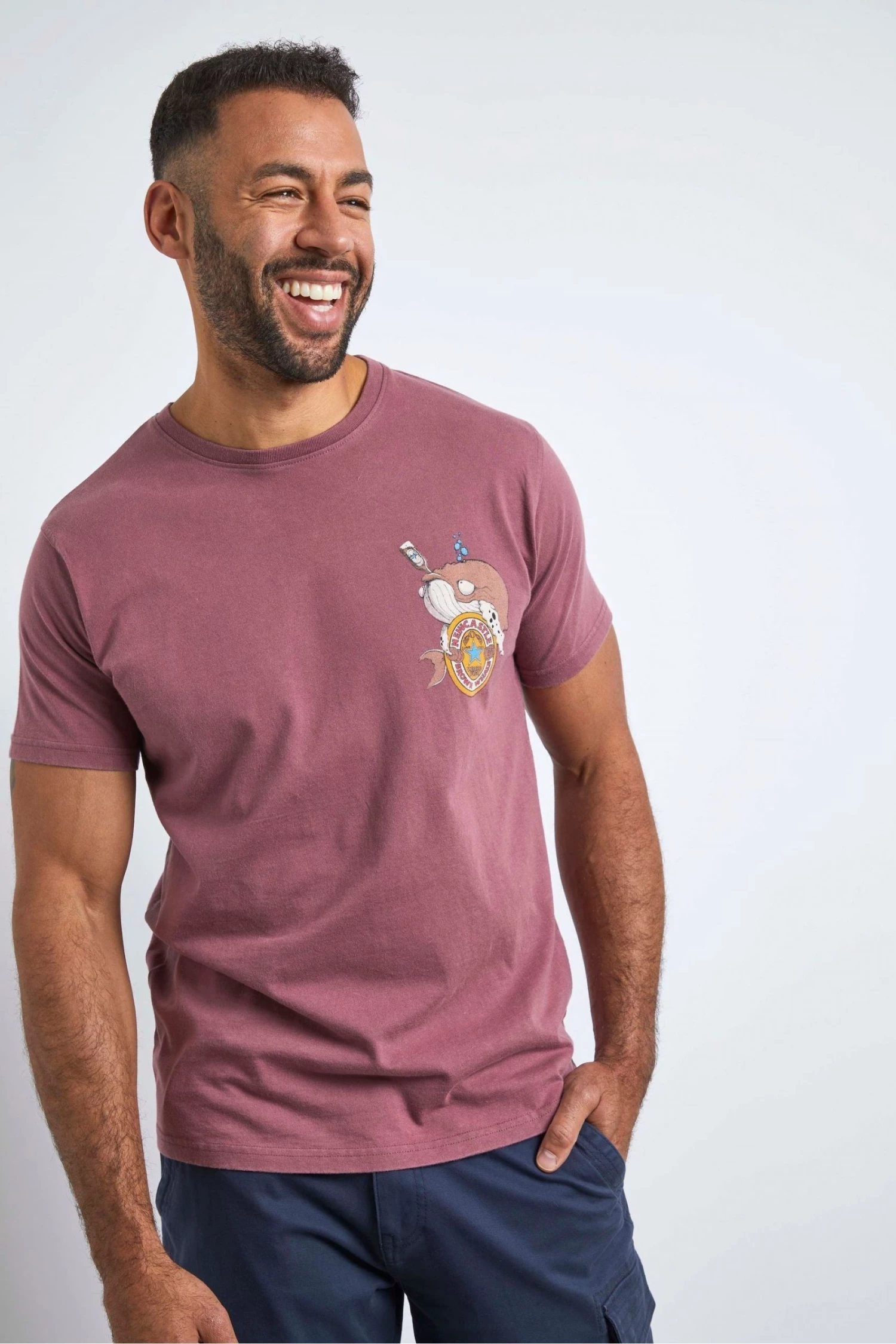 Weird Fish Red Newcastle Brown Whale Organic Cotton Heritage Artist T-Shirt 1 Weird Fish Red Newcastle Brown Whale Organic Cotton Heritage Artist T-Shirt