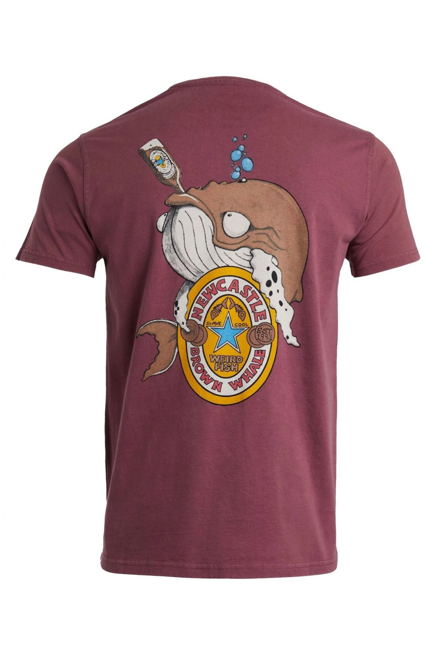 Weird Fish Red Newcastle Brown Whale Organic Cotton Heritage Artist T-Shirt 5 Weird Fish Red Newcastle Brown Whale Organic Cotton Heritage Artist T-Shirt - Image 5